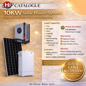 10kW x 6kVa Solar Power System (Hybrid Energy Solution)