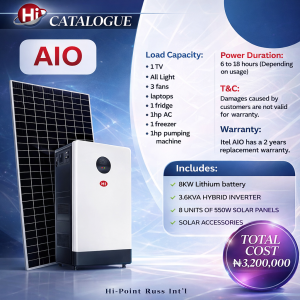 3.6kW + 8kWh AIO Solar Power System
